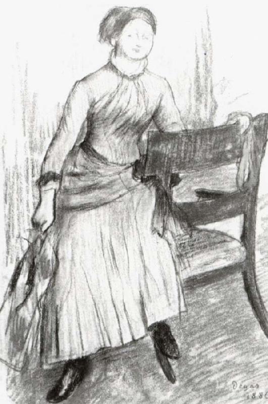 Edgar Degas Study of Helene Rouart sitting on the Arm of a Chair